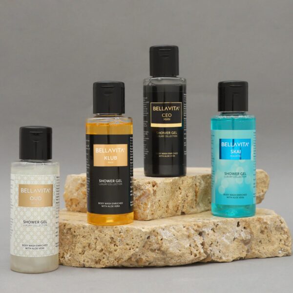 Bella Vita Luxury Men Trial Mini Kit Skai Aquatic, OUD White, KLUB & CEO Man Body Wash Refreshing Shower Gel for Smoother Skin with Aloe Vera 55ml Each - Image 6