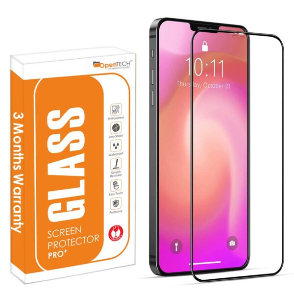 OpenTech® Edge to Edge Tempered Glass Screen Protector For Apple iPhone X with Installation kit (BLACK COLOR) - Image 2