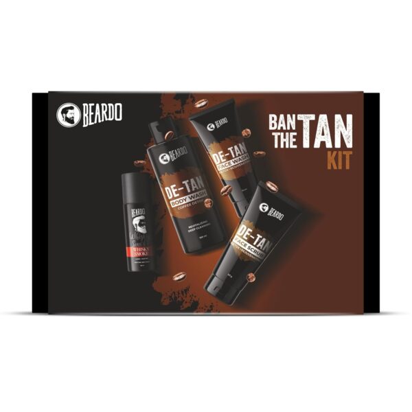 Beardo Ban the Tan Kit | Grooming kit for men | Detan Facewash | Detan Bodywash | Detan Face Scrub | Whisky smoke perfume body spray for men | Gift Hamper for Men | Valentines day gift for husband | Gift for boyfriend | Gift for Men - Image 2