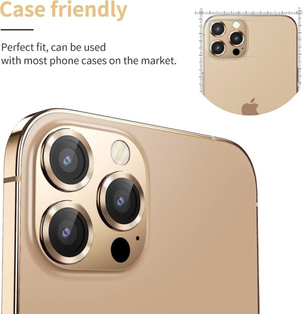 Amazon Brand - Solimo Camera Glass Lens Protector Ring For Apple iphone 15 Pro Case Friendly with Edge to Edge Coverage and Easy Installation (Natural Titanium) - Image 6