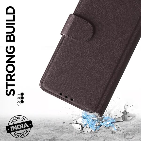 Pikkme Flip Cover Leather Finish | Inside TPU with Card Pockets | Wallet Stand and Shock Proof | Complete Protection Flip Case for Samsung Galaxy A14 4G / A14 5G(Coffee) - Image 7