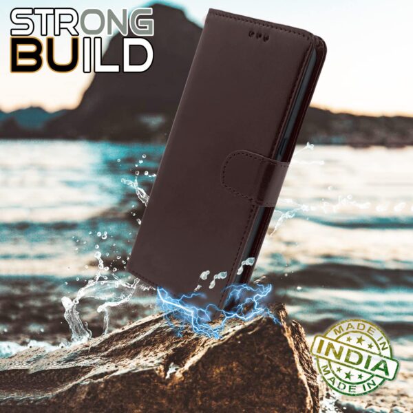 Pikkme OnePlus Nord Ce 3 Lite 5G Flip Cover Leather Finish | Inside TPU with Card Pockets | Wallet Stand and Shock Proof | Complete Protection Flip Case (Coffee) - Image 4