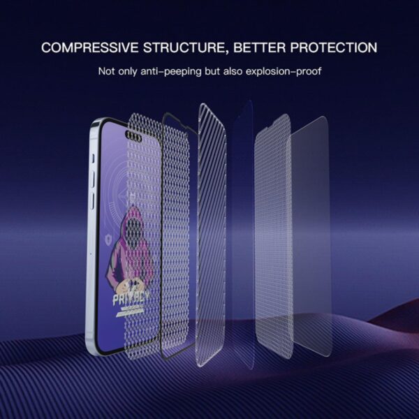 Amazon Brand - Solimo Edge to Edge Privacy Tempered Glass for iPhone 14, iPhone 13 and 13 Pro (6.1 Inch) with Easy Self Installation Kit | Black - Image 4