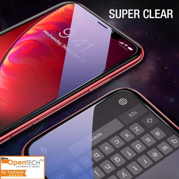 OpenTech® Edge to Edge Tempered Glass Screen Protector For Apple iPhone X with Installation kit (BLACK COLOR) - Image 7