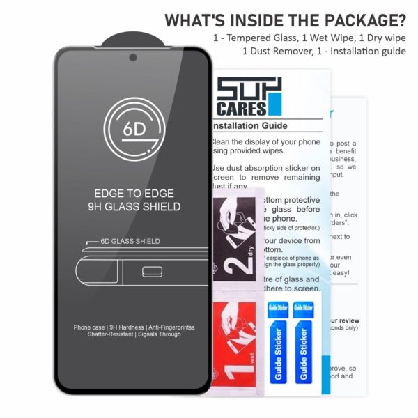 SupCares Edge To Edge Tempered Glass For CMF Phone 1 5G (6.67 Inch) With Easy Self Installation Kit For Smartphone| Black - Image 7