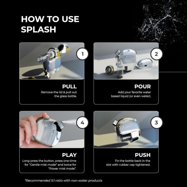 Numour Splash: Facial Hydration Refresher&Makeup Perfecter|Oxygen Infused Nano Mist Sprayer|Deep Hydration&Radiant Finish|Compatible With Water&Water Based Toners,Serums,& Makeup Setting Sprays - Image 5
