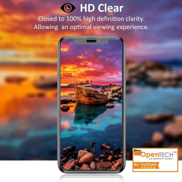 OpenTech® Edge to Edge Tempered Glass Screen Protector For Apple iPhone X with Installation kit (BLACK COLOR) - Image 6