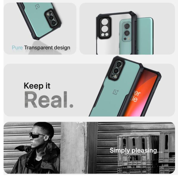 Pikkme OnePlus Nord 2 5G Back Cover Shockproof Bumper Clear Transparent Case for OnePlus Nord 2 5G (TPU+Plastic, Black) - Image 5