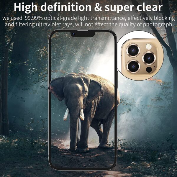 Amazon Brand - Solimo Camera Glass Lens Protector Ring For Apple iphone 15 Pro Case Friendly with Edge to Edge Coverage and Easy Installation (Natural Titanium) - Image 4