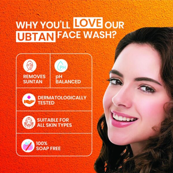 Dabur Kesar Ubtan Face Wash-100ml | Enriched with Natural Turmeric, Niacinamide & Saffron to Brighten, Tone and gently Exfoliate Skin | For Removing Tan, Dark Spots, Dirt & Impurities | For Men & Women - Image 4