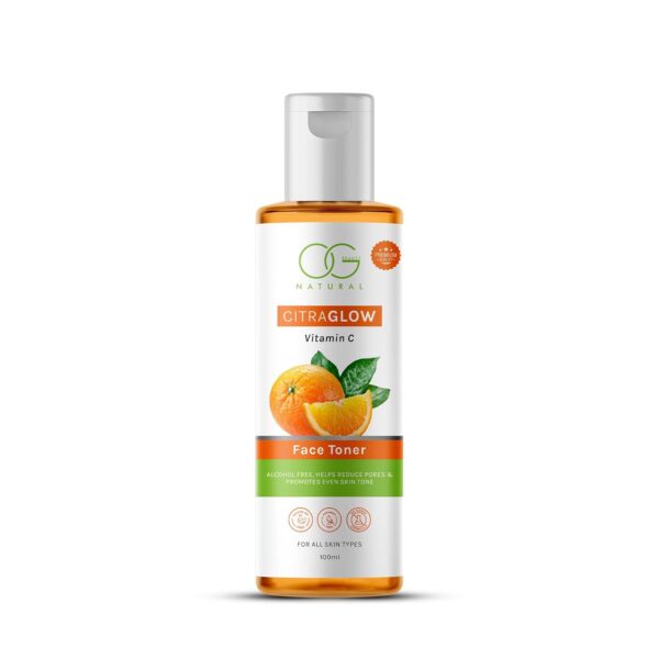 OG BEAUTY Natural CitraGlow Vitamin C Face Toner for Hydrating, Revitalizing, Tightening Pores, and Restoring pH Balance | Free from Alcohol, Paraben, Silicon Oil & Harsh Chemicals |100 ML - Image 2