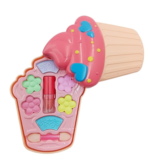 Natchcart Pretend Makeup for Girls Kids Children, Safe & Non-Toxic Play Beauty Toy Set Salon Toy Kit Cosmetics Kits with Foldable Icecream Cup Girls Toys for Age 3 4 5 6 Years Old (Cup Icecream) - Image 2